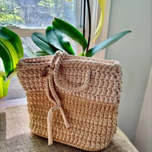 Cream and White Purse