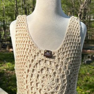 Tan Tank Top with Fringe