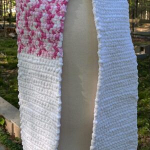 White-Pink Hat and Scarf